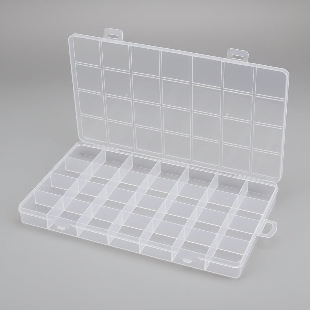 Mother's Day Plastic Organizer Box — Divided Compartments, Secure Latch, 20 x 12 x 3.5 cm