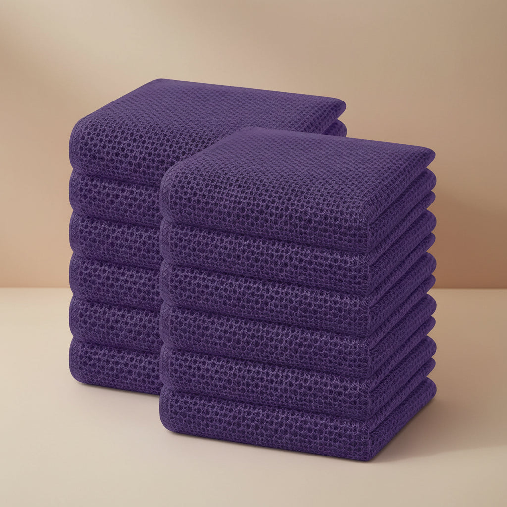 Soft Cotton Dish Cloths Set Absorbent Honeycomb Waffle Weave | Meowbutter