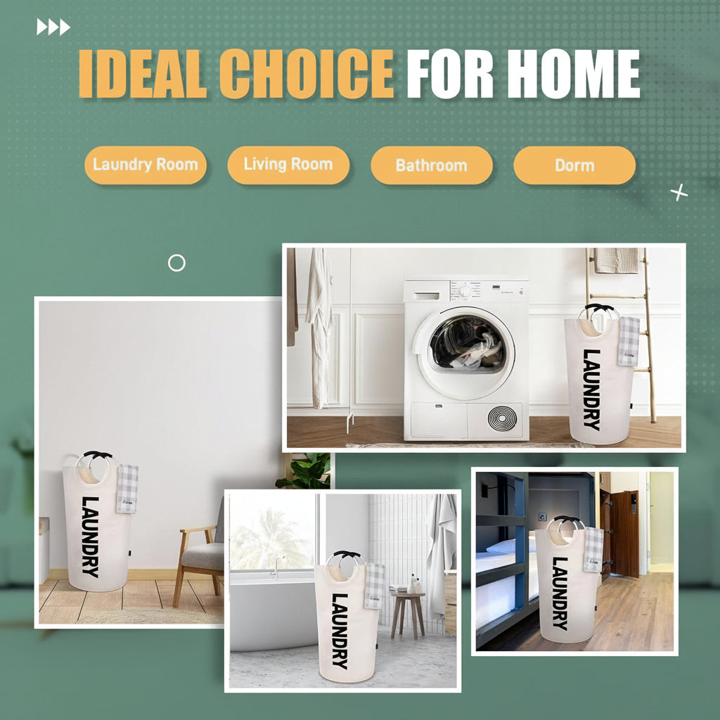 Tall Waterproof Laundry Hamper — Collapsible Fabric Exterior