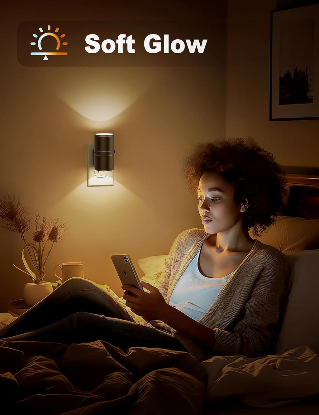 NightNova intelligente LED-Nachtleuchte – Lichtsensor zum Einstecken, stufenlos dimmbar, flaches Design