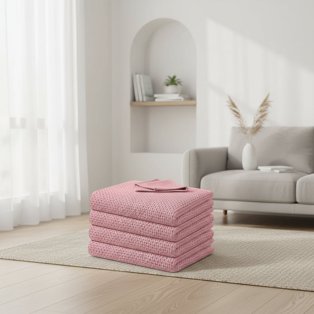 Soft Cotton Dish Cloths Set Absorbent Honeycomb Waffle Weave | Meowbutter