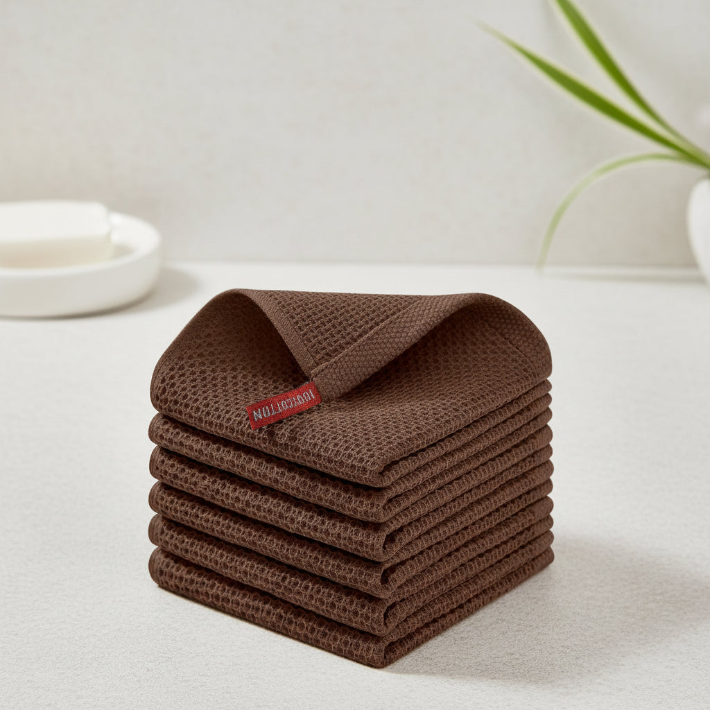 Soft Cotton Dish Cloths Set Absorbent Honeycomb Waffle Weave | Meowbutter