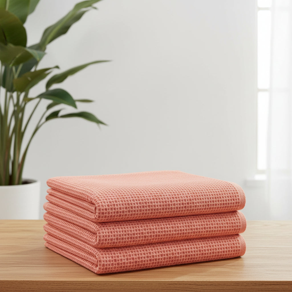 Soft Cotton Dish Cloths Set Absorbent Honeycomb Waffle Weave | Meowbutter