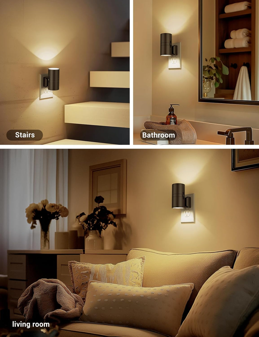 NightNova intelligente LED-Nachtleuchte – Lichtsensor zum Einstecken, stufenlos dimmbar, flaches Design