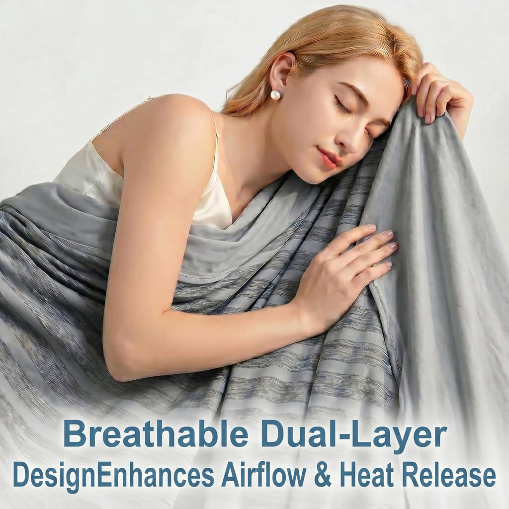 Chill Comfort Arc-Chill Cooling Blanket — 50 x 70 Inch Lightweight Portable Throw