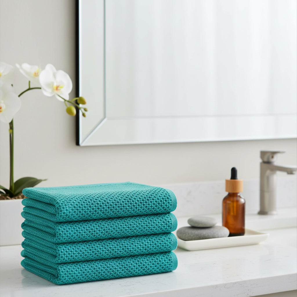 Soft Cotton Dish Cloths Set Absorbent Honeycomb Waffle Weave | Meowbutter