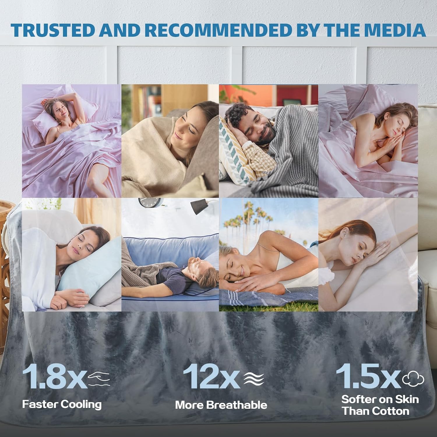 Chill Comfort Cooling Blanket — Heat-Absorbing Fabric, Temperature Regulating Layer