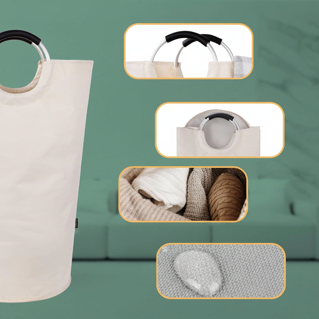 Tall Waterproof Laundry Hamper — Collapsible Fabric Exterior