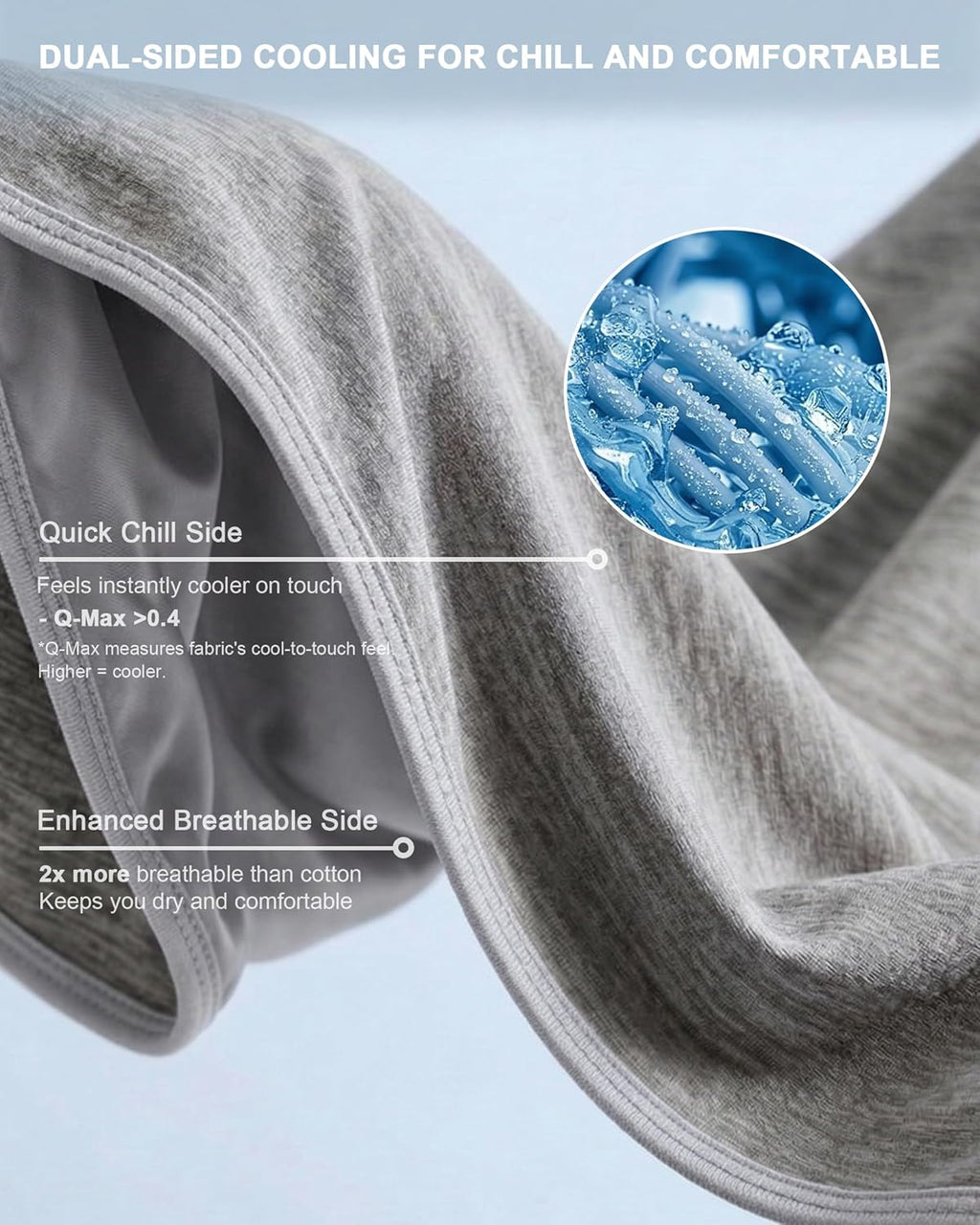 Couverture rafraîchissante Cool Comfort — régulation thermique, Q-Max supérieur à 0.4