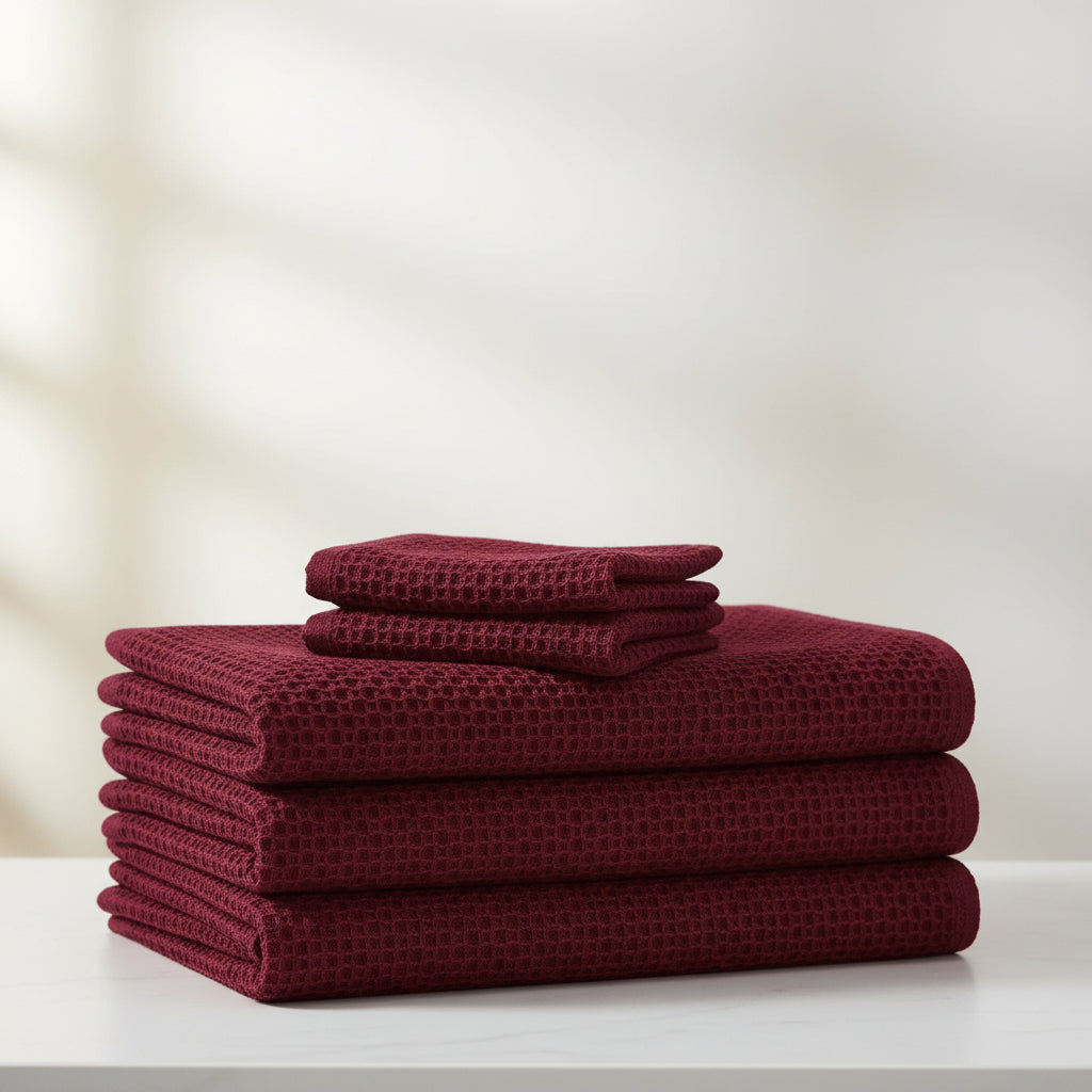 Soft Cotton Dish Cloths Set Absorbent Honeycomb Waffle Weave | Meowbutter