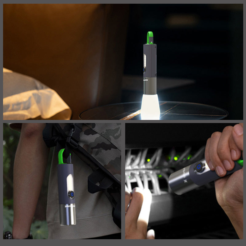مصباح يدوي LED قابل للتكبير PowerBeam — ضوء غامر واسع وضوء كشاف مركز