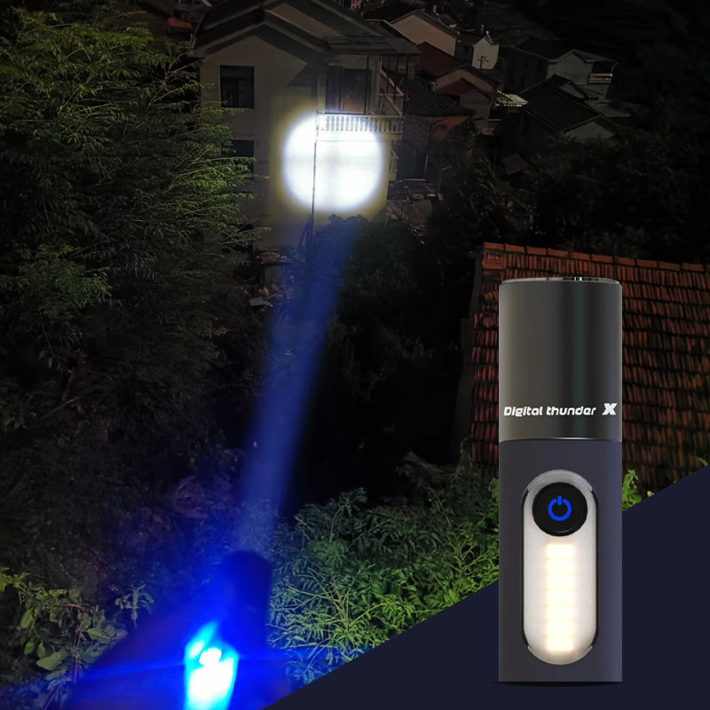 مصباح يدوي LED قابل للتكبير PowerBeam — ضوء غامر واسع وضوء كشاف مركز