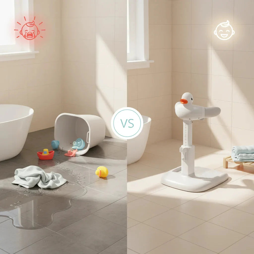 Hands-Free Upright Toddler Bath Stand