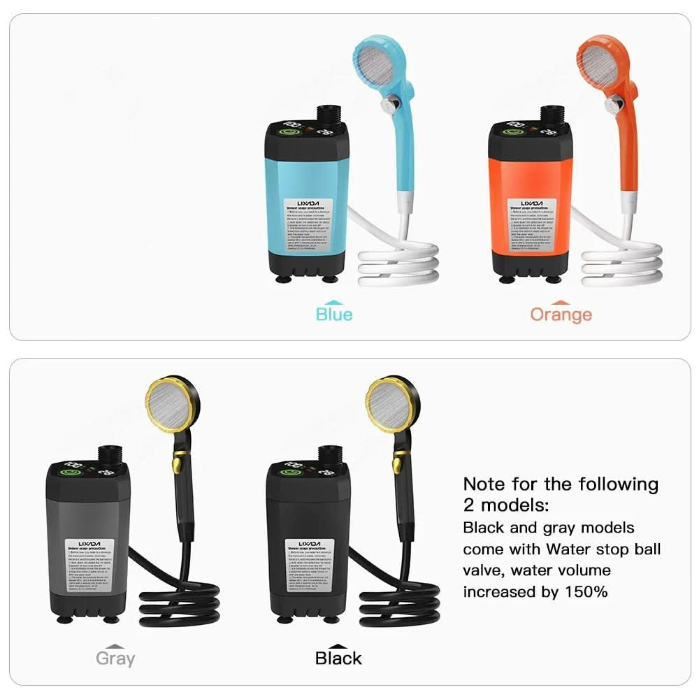 Portable Camping Shower Pump with Pressure-Boost Shower Head | meowbutter