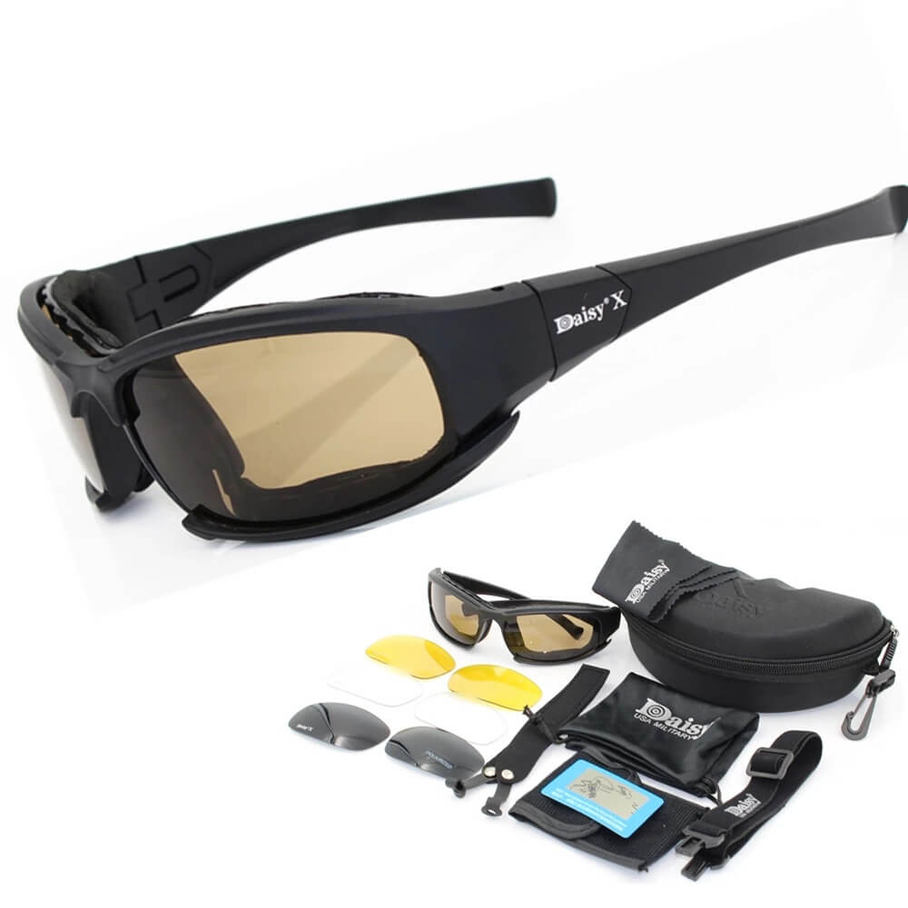 Occhiali da moto polarizzati X7, kit di protezione con 4 lenti