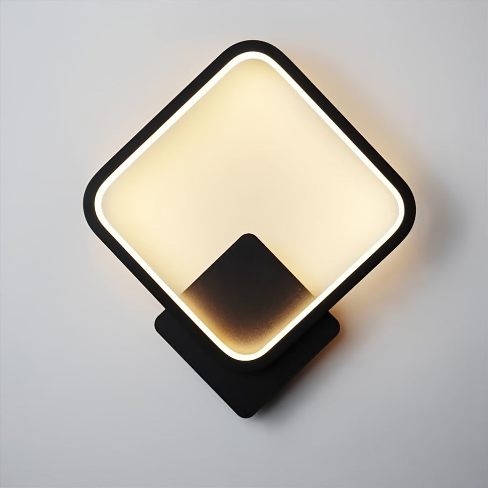 Moderne quadratische LED-Wandleuchte – Metallgehäuse, gehärtetes Acryl, 14W, 25x29cm
