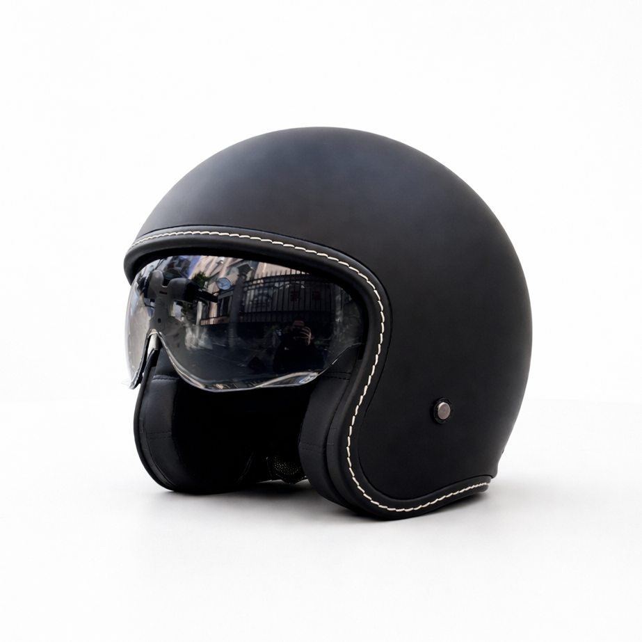 Casco de motocicleta retro abierto premium – Aprobado por DOT y ECE - Meowbutter