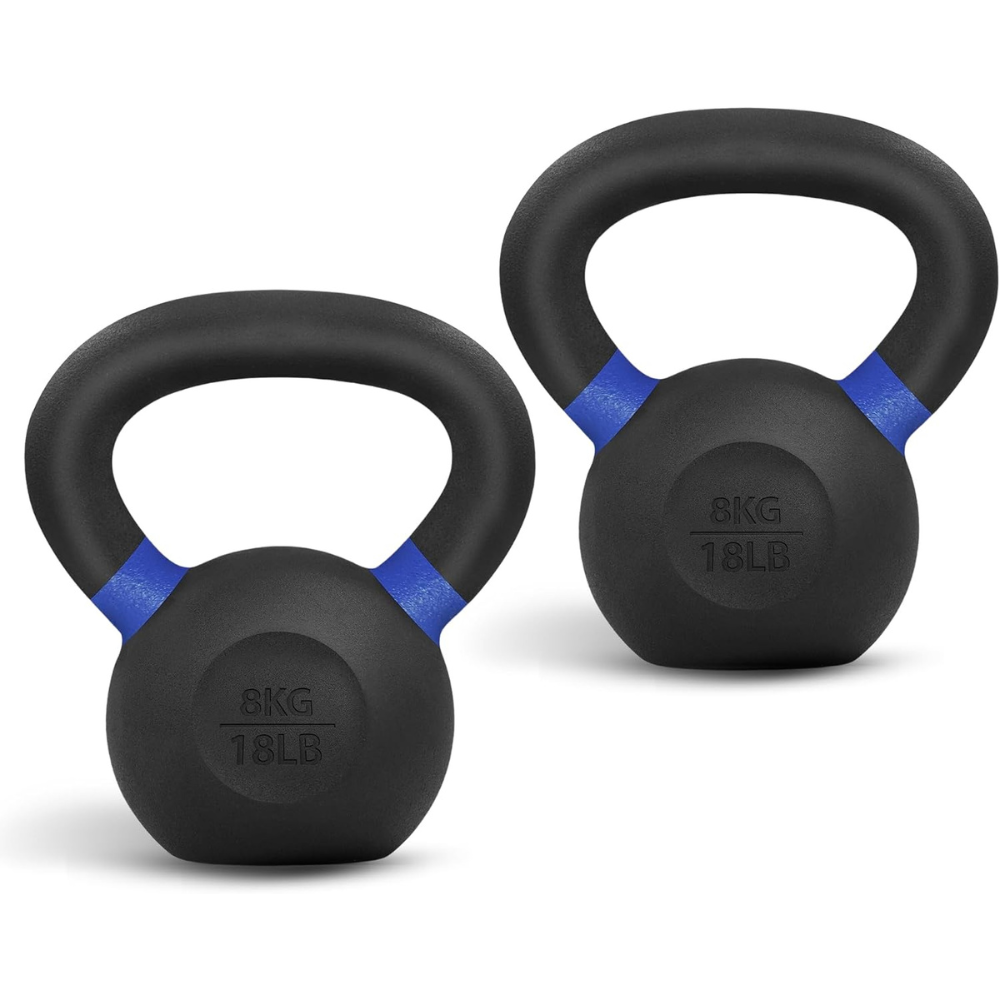 Kettlebell i støbejern — solid konstruktion i ét stykke, pulverlakeret overflade