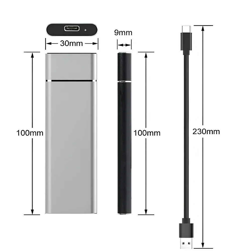 Unidad externa USB de aluminio cepillado — 500 GB de almacenamiento compacto