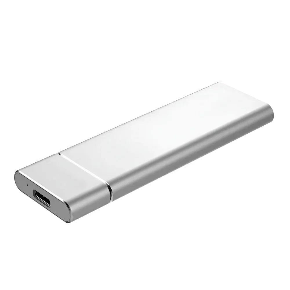 Unidad externa USB de aluminio cepillado — 500 GB de almacenamiento compacto