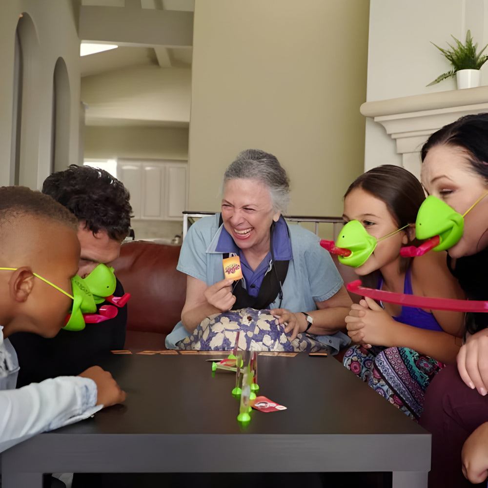 Brettspiel für Kinderpartys — Chamäleon-Silikonmaske, Saugrohr-Herausforderung