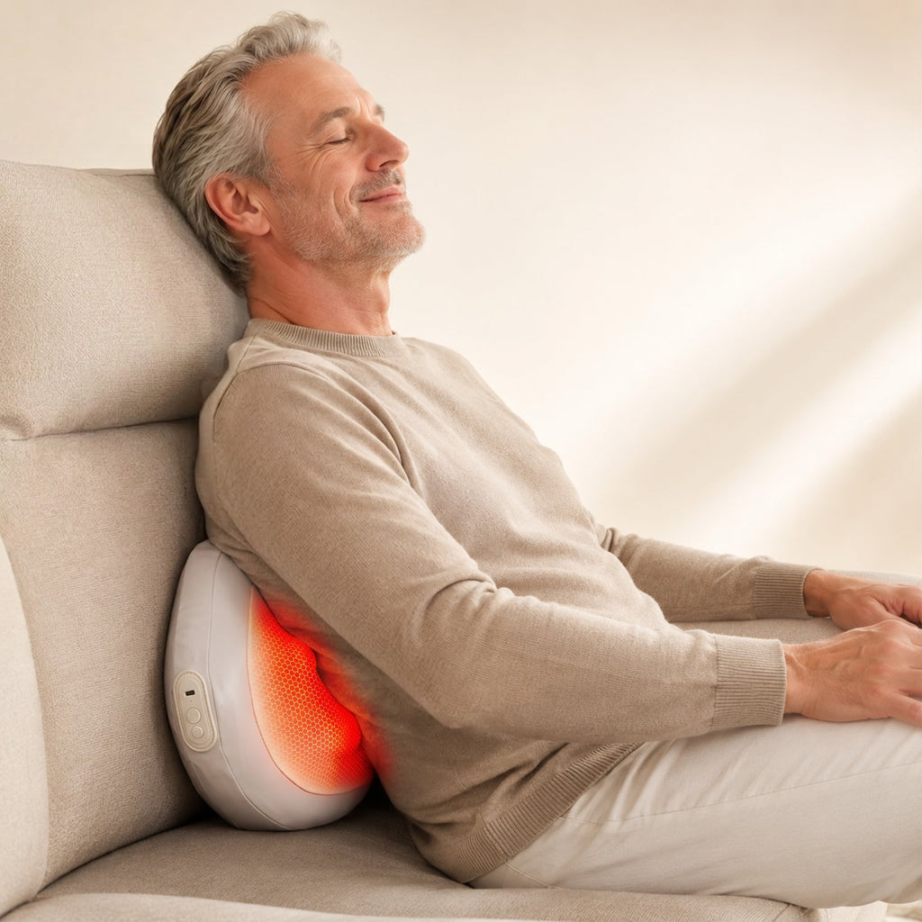 Heated 3D Roller Massage Pillow for Muscle Stiffness, Daily Tension, and Full-Body Relaxation