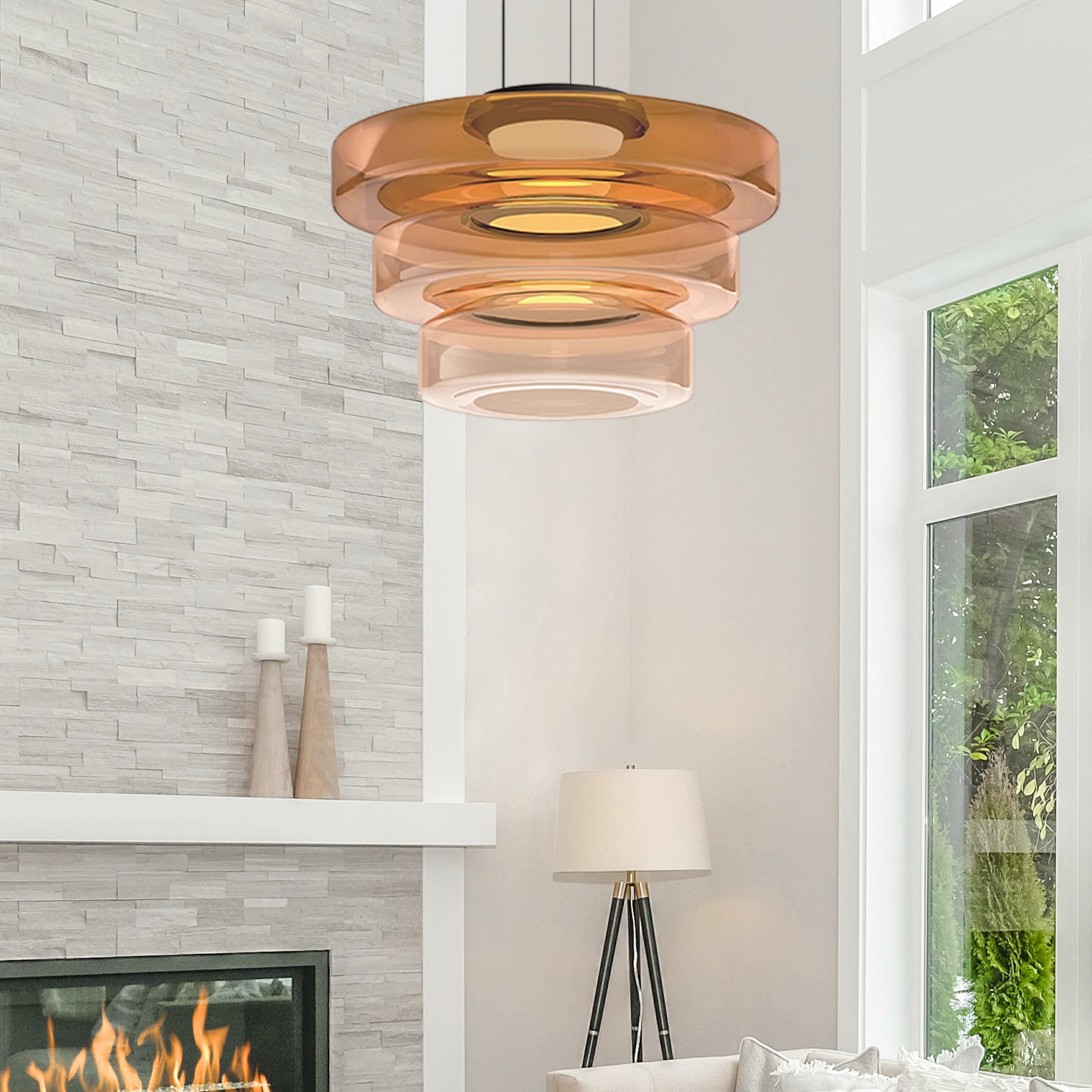 Glass Pendant Lamp | Bauhaus Style Hanging Light | Meowbutter