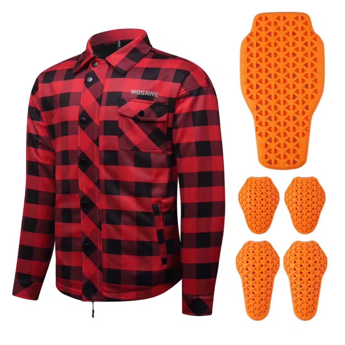 Vintage Armored Flannel Motorcycle Jacket - CE Certified Armor | meowbutter