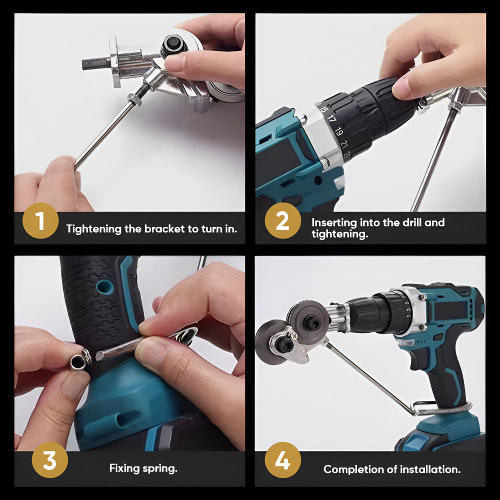 Dual Head Sheet Nibbler Drill Attachment — Precision Metal Trimmer