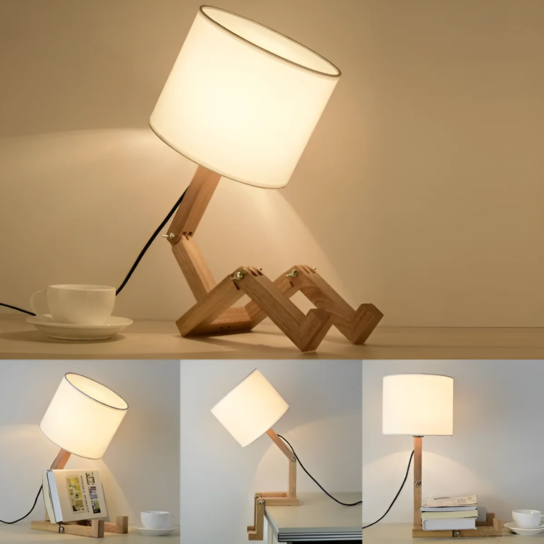 Rilna Table Lamp | Flexible Wooden Design Light | Meowbutter