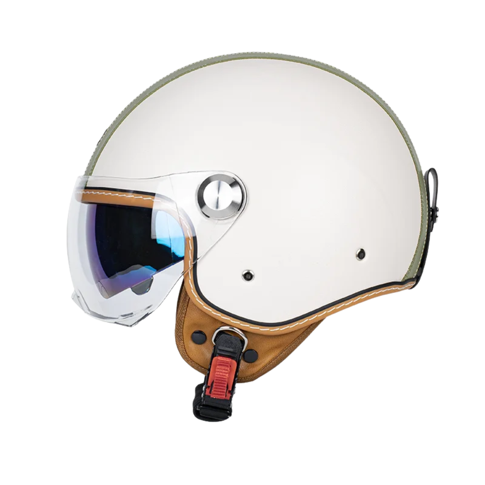 Casco Retro Jet 3/4 – Cara Abierta con Doble Visera Aprobado DOT/ECE - Meowbutter