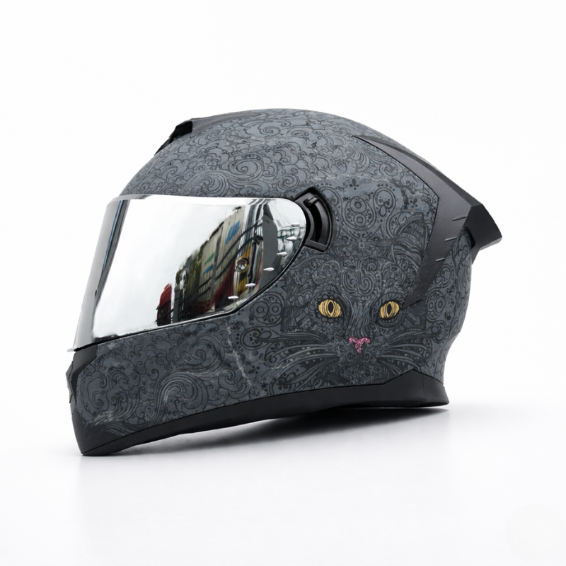 Rider Street Dominator Fullface Helm - Meowbutter