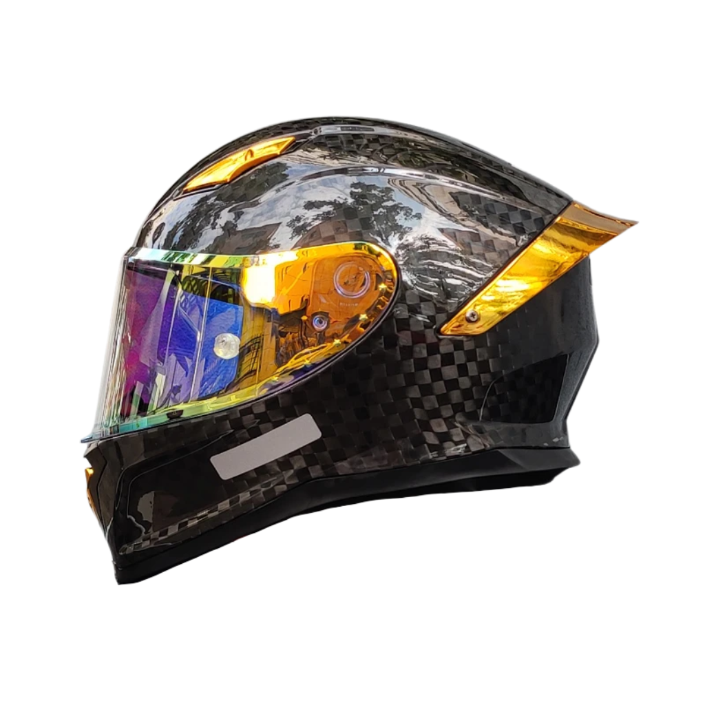 Motocyklová přilba s celotvářovým karbonovým vláknem - schváleno DOT - Meowbutter