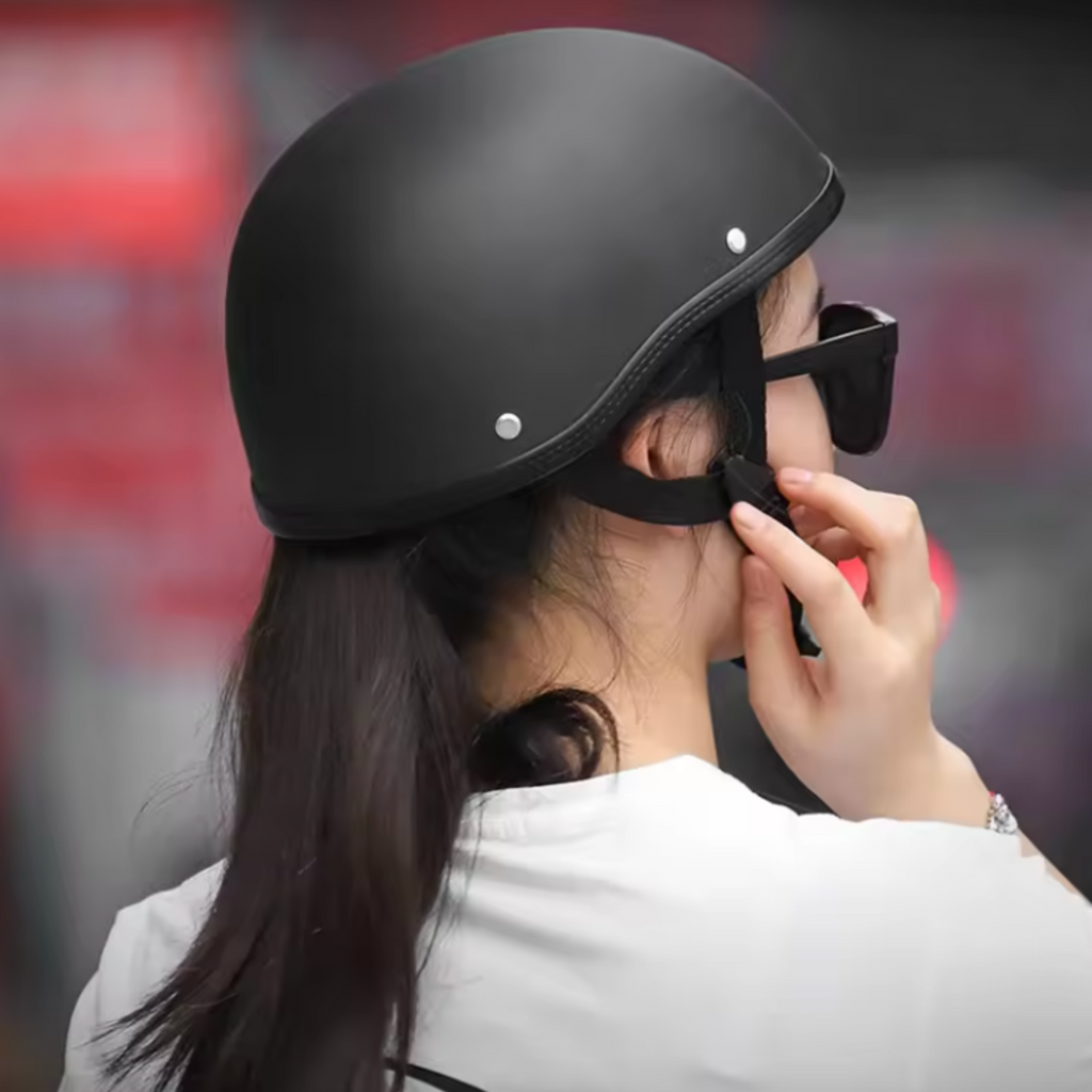 Casco de media cara para motocicleta vintage cruiser - Meowbutter