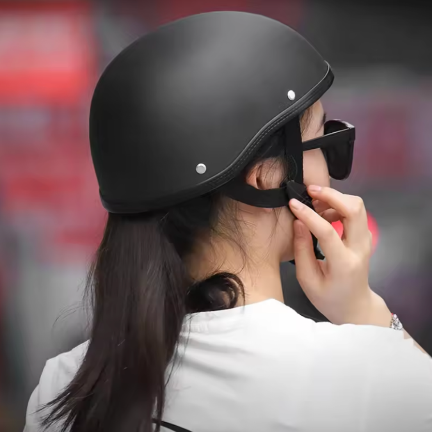 Casco de media cara para motocicleta vintage cruiser - Meowbutter
