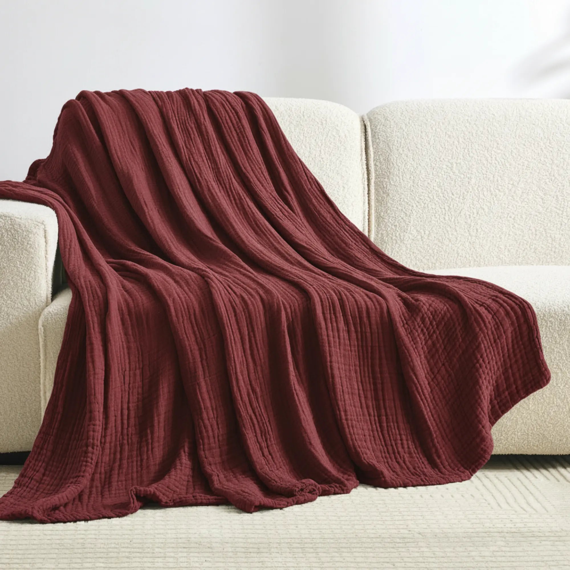 Klassische Decke mit Monogramm aus 100 % Musselin-Baumwolle