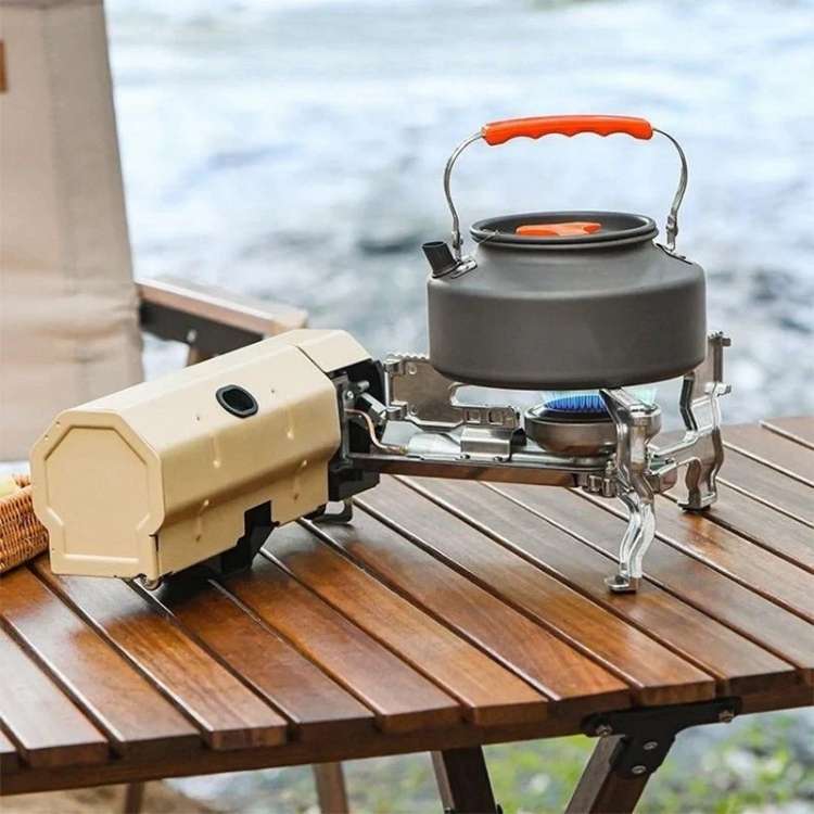 Camping Gas Burner - Windproof Fuel-Efficient - Compact Foldable - Army Green & Khaki | meowbutter