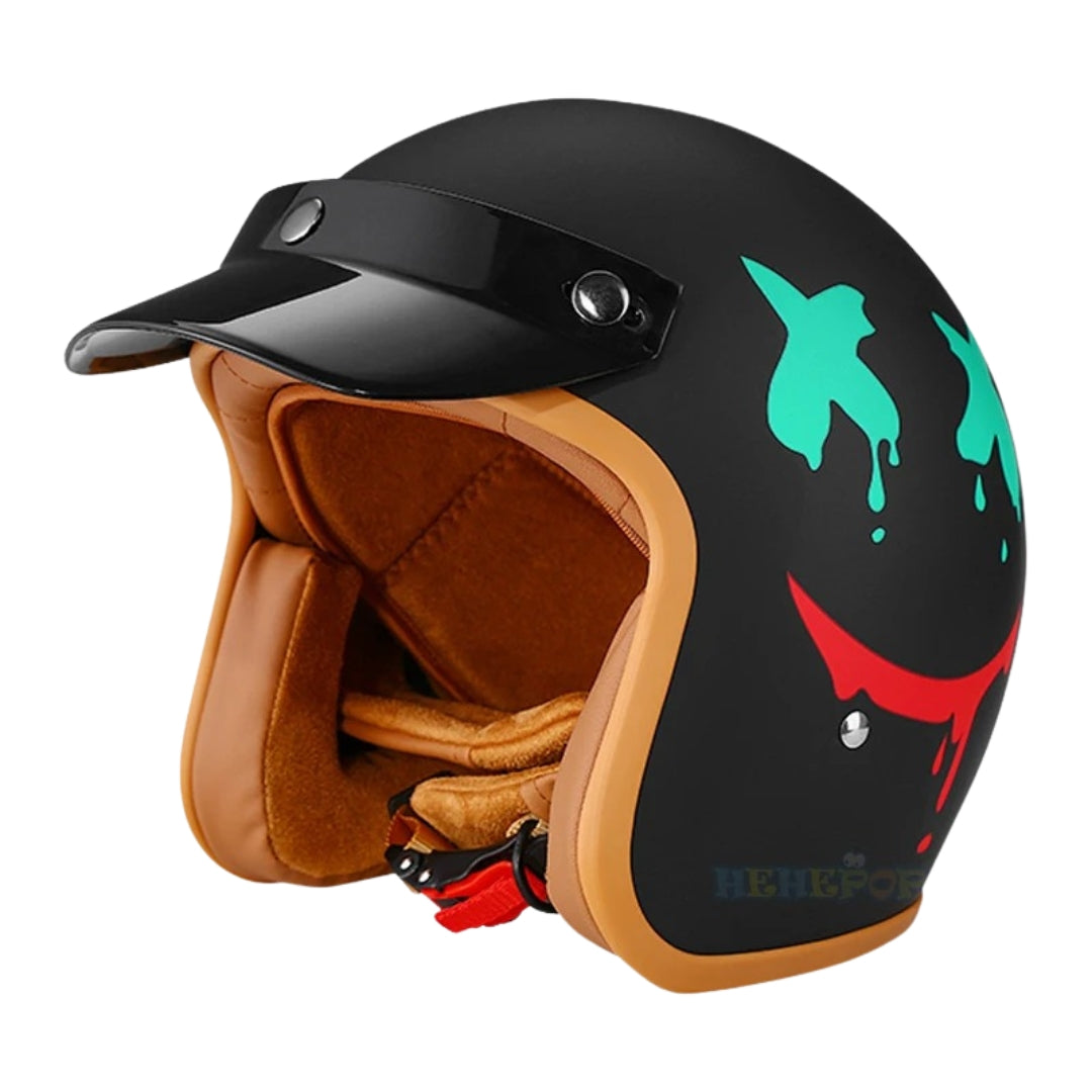The Street King - Vintage Open Face Helmet - DOT & ECE Approved - Meowbutter