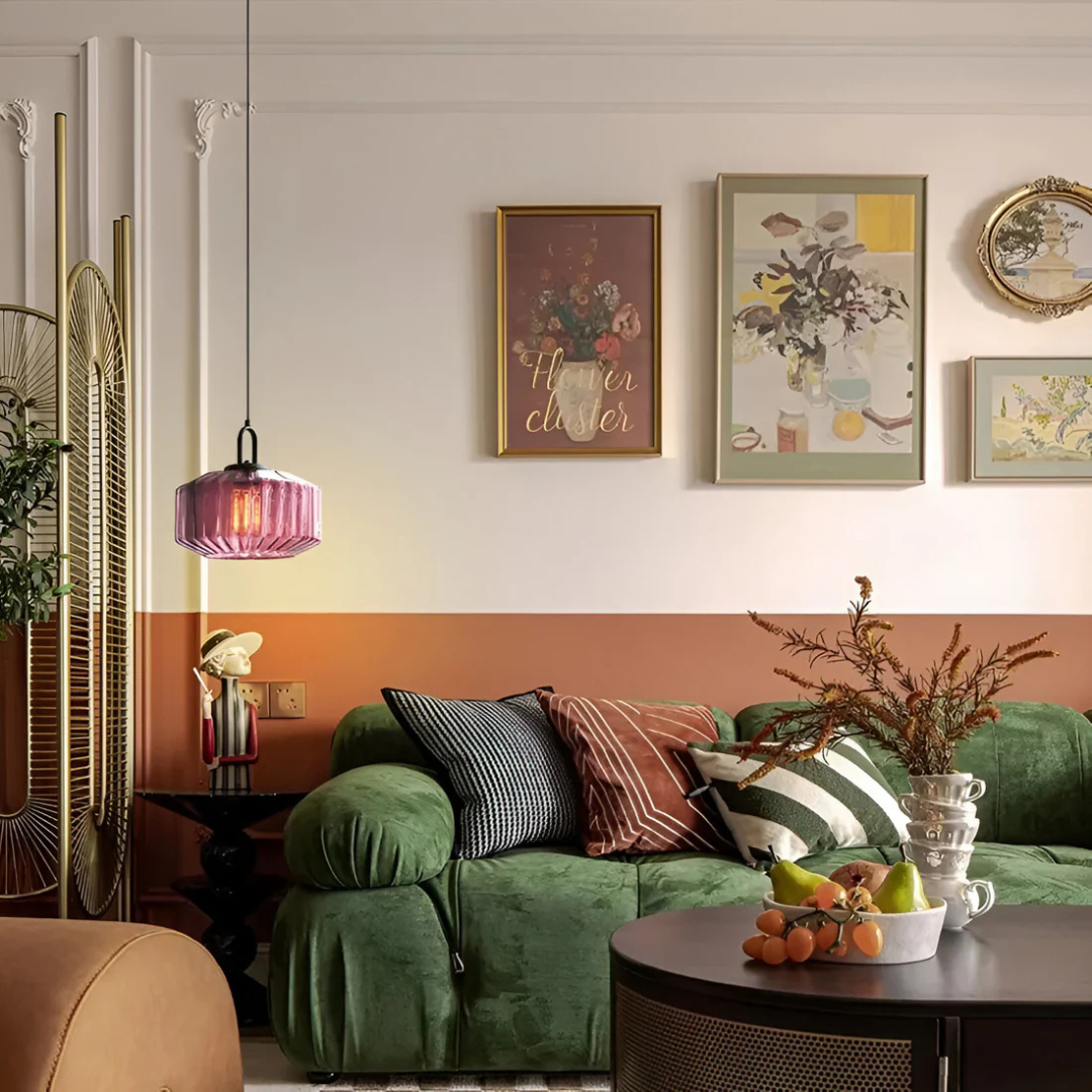 Mireta Glass Pendant Light | Retro-Coloured Glass Design | Meowbutter