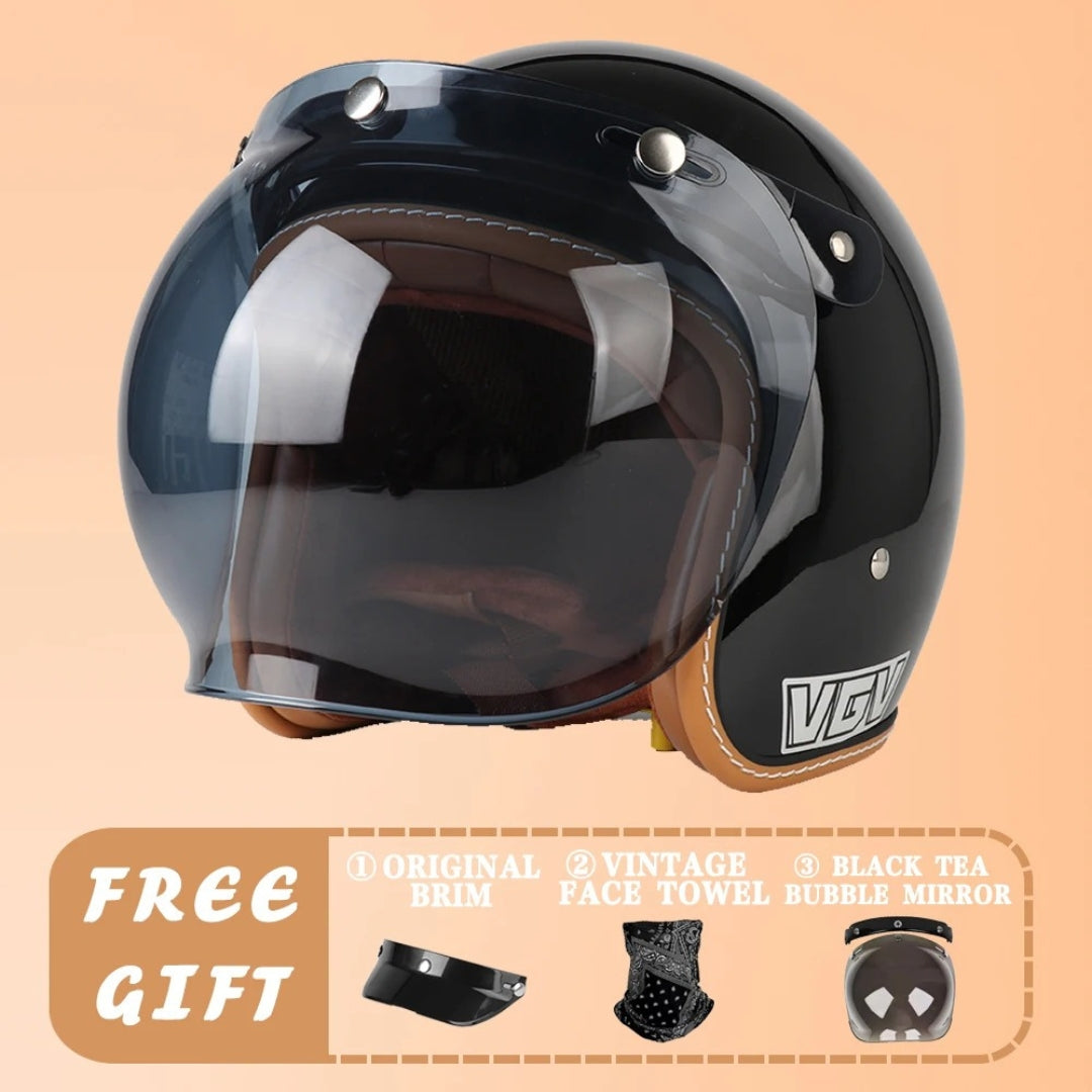 Casco Aperto EchoRetro Classic – Omologato DOT/ECE | meowbutter