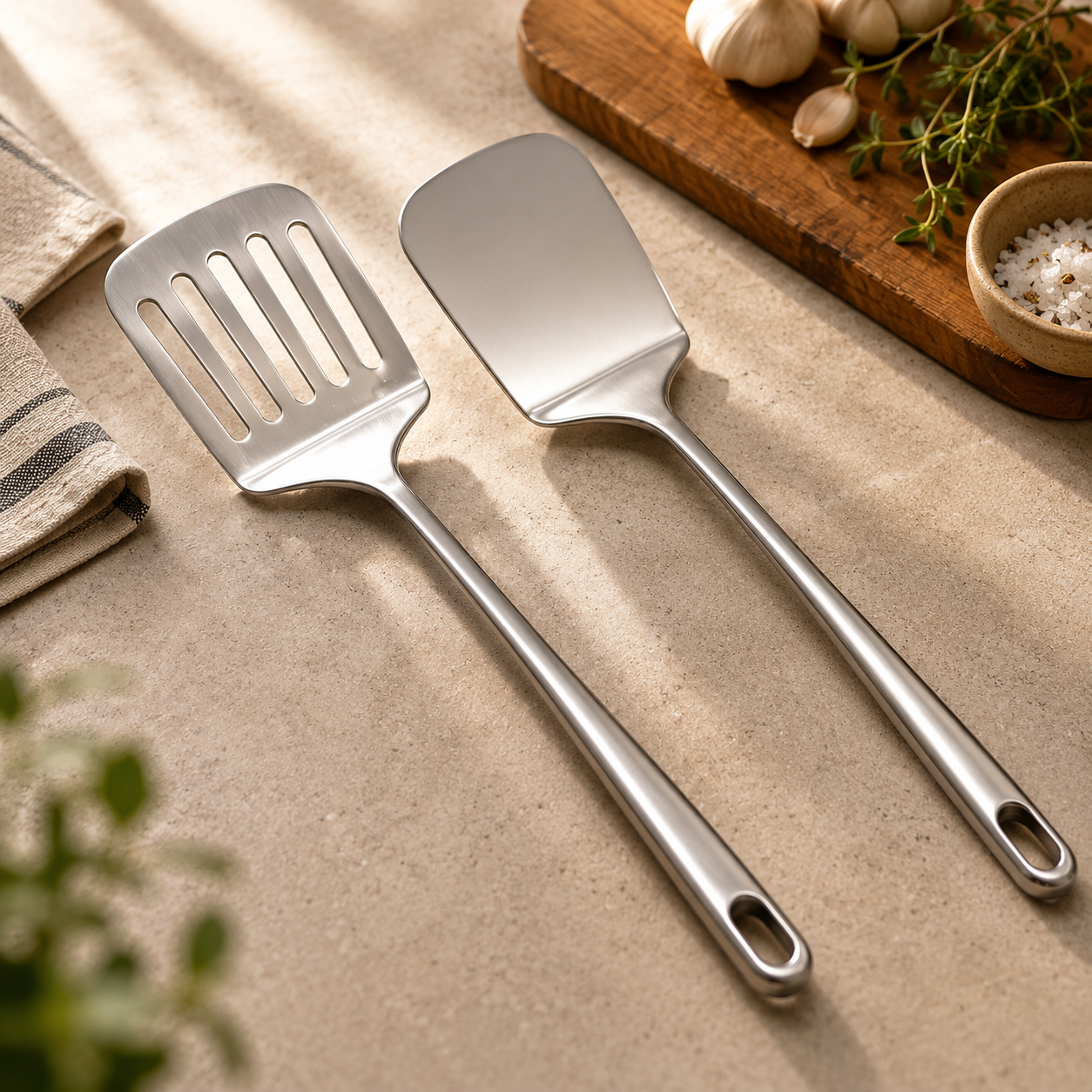 Premium Pure Titanium Spatula Set for High-Heat Cooking and Versatile Performance