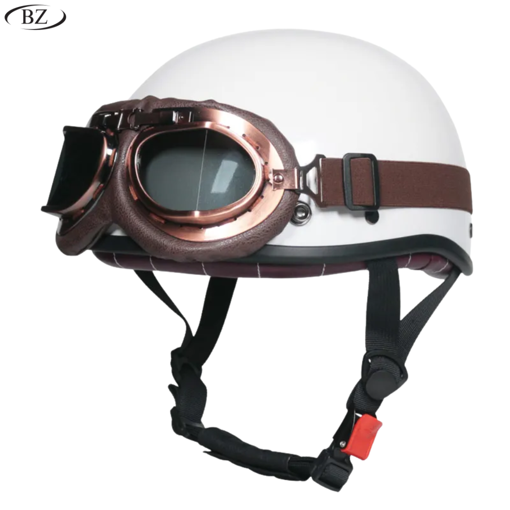 Vintage Half Helmet – DOT Approved | Unisex 4-Season Riding - Meowbutter