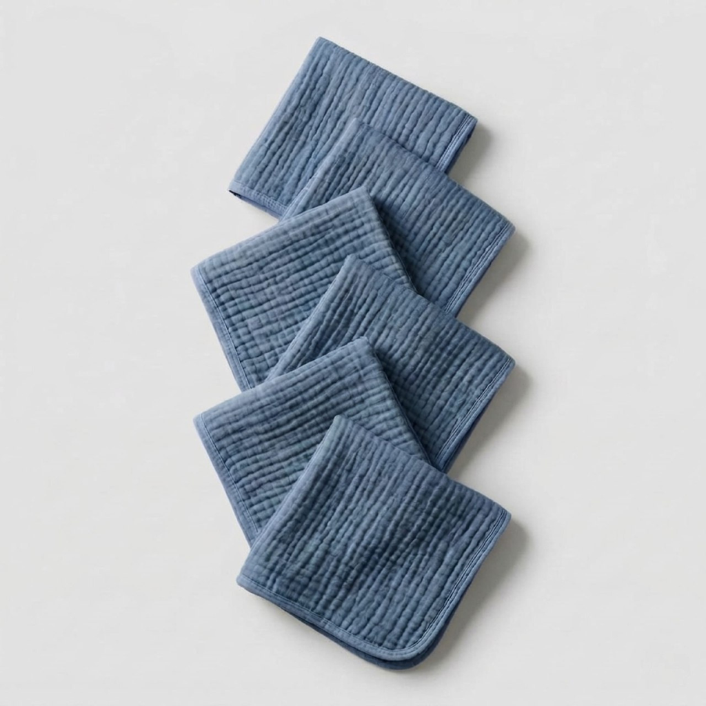 Face Towels Made From Muslin Cotton Set Of Six Pack