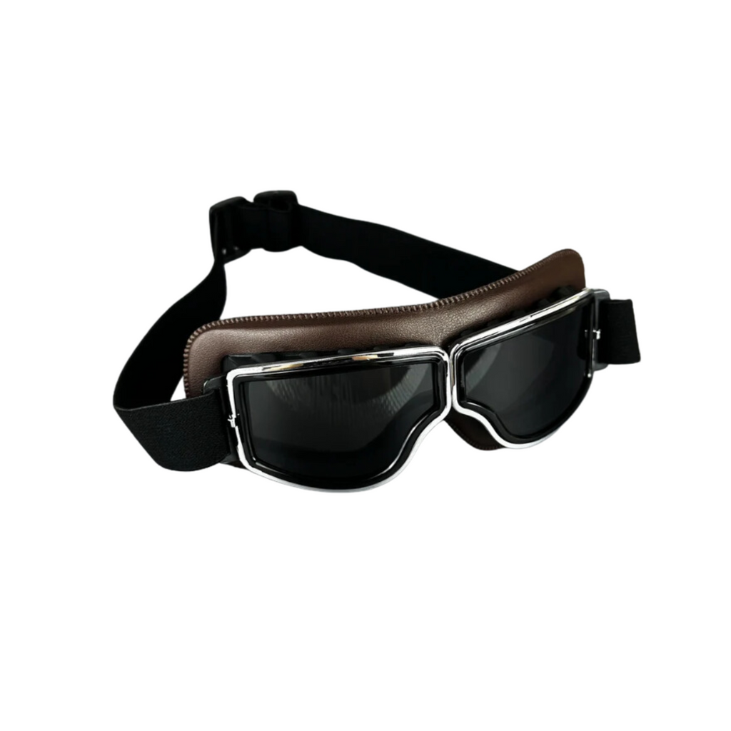Vintage Leather Motorcycle Goggles - Meowbutter