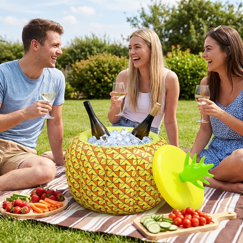Gheață pentru băuturi în formă de ananas gonflabil pentru răcirea băuturilor în aer liber și petreceri de vară | meowbutter