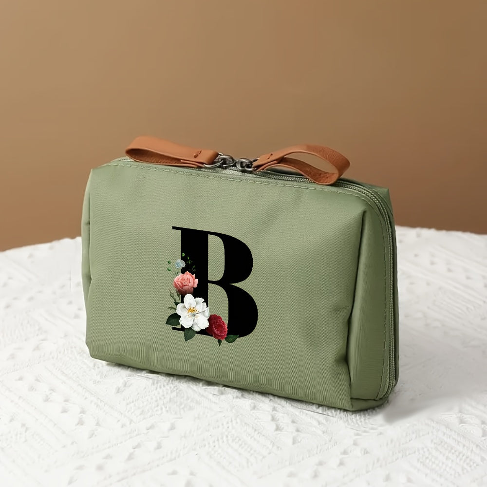 Structured Polyester Travel Makeup Case – Compact Cosmetic Organizer in Black