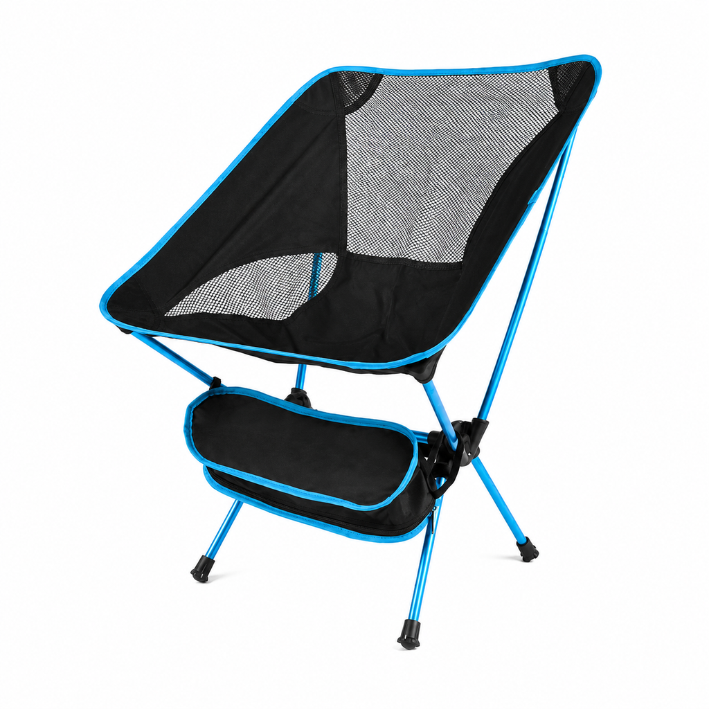 Sammenleggbar campingstol - aluminiumsramme - 600D polyesternett - 150 kg - bæreveske - 4 farger | meowbutter