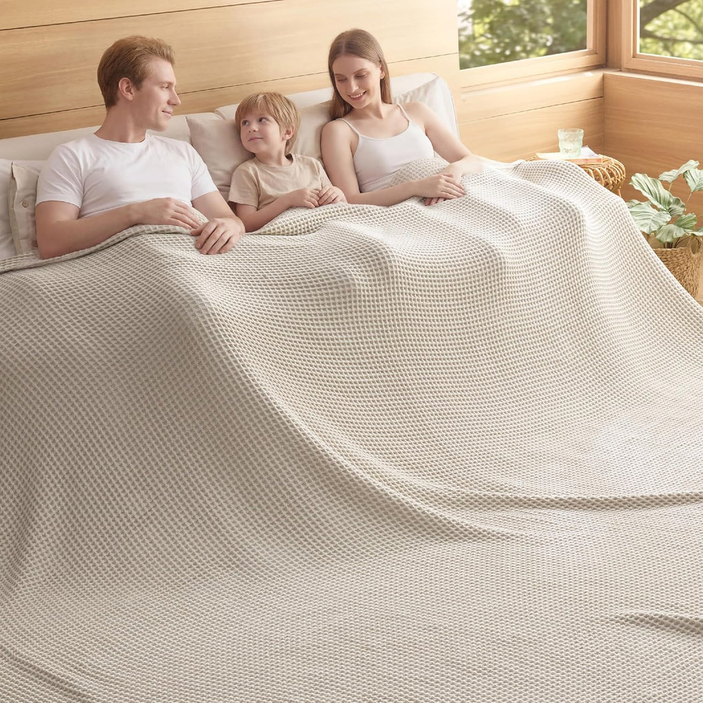 Lehká deka Cozy Comfort ze 100% bavlny s vaflovou vazbou - prodyšná struktura