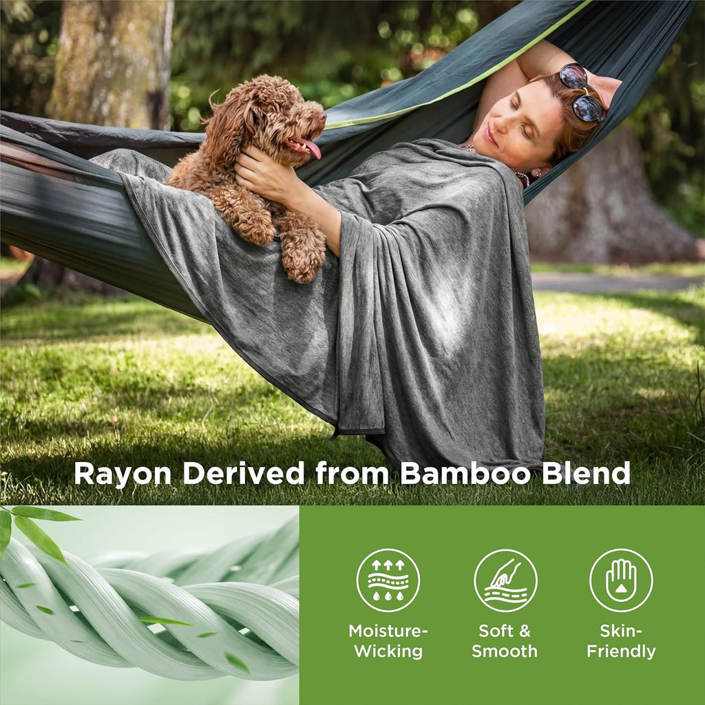 Cozy Comfort bambus-kølende plaid - let, temperaturregulerende