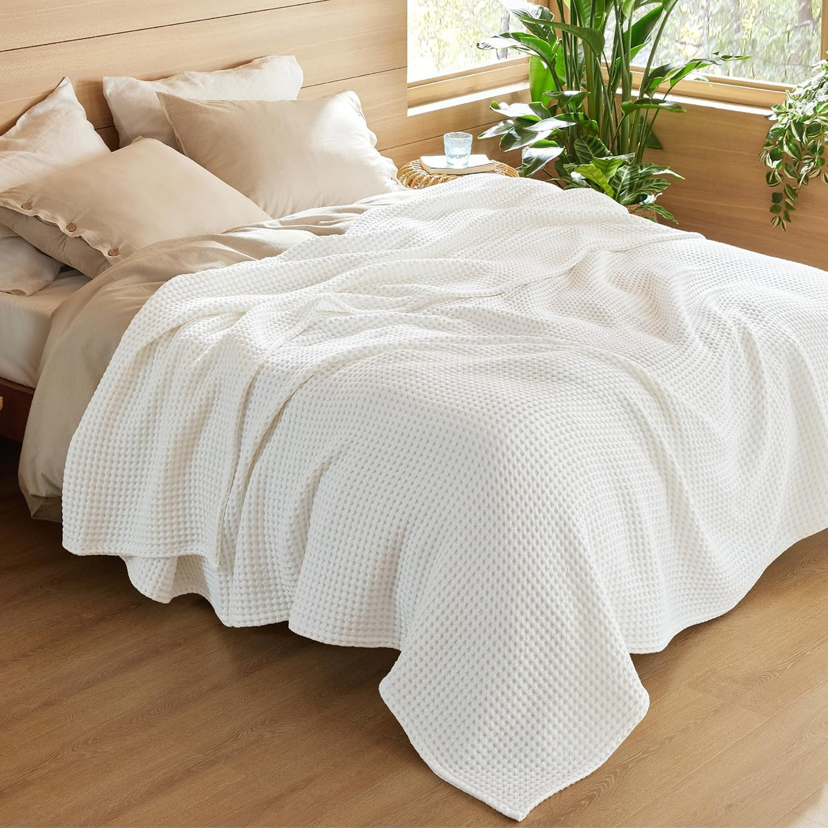 Lehká deka Cozy Comfort ze 100% bavlny s vaflovou vazbou - prodyšná struktura